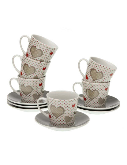 imagem de Conjunto de Chávenas com Pratos Versa Sweet Porcelana 9 x 14 x 14 cm 10,5 x 8 x 6 cm 14 x 14 x 2 cm1