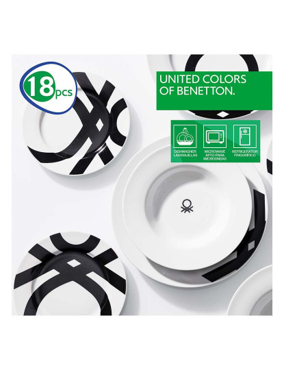 imagem de Serviço Loiça Benetton Preto Branco Porcelana 18 peças2