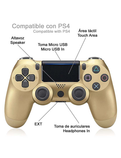 imagem de Controlador sem fio com vibração compatível com PS4. Funções completas.3