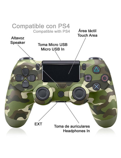 imagem de Controlador sem fio com vibração compatível com PS4. Funções completas.3