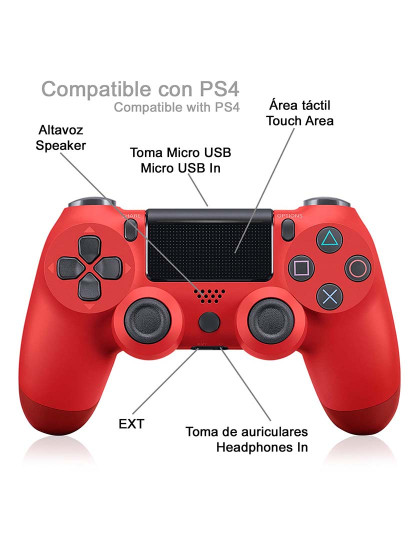 imagem de Controlador sem fio com vibração compatível com PS4. Funções completas.3