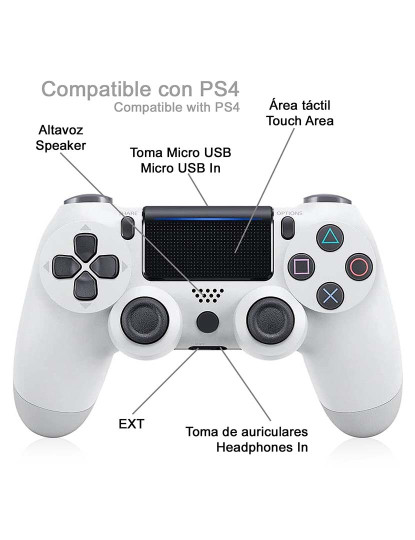 imagem de Controlador sem fio com vibração compatível com PS4. Funções completas.3