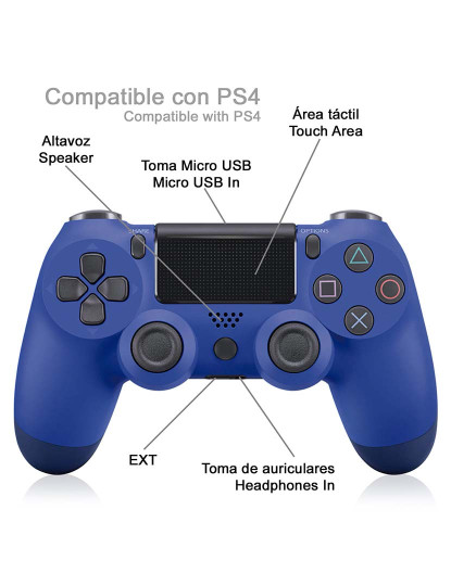 imagem de Controlador sem fio com vibração compatível com PS4. Funções completas.3