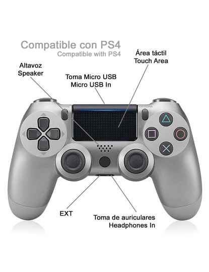 imagem de Controlador sem fio com vibração compatível com PS4. Funções completas.3