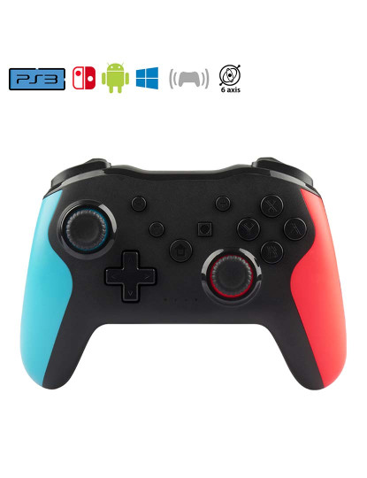 imagem de Controlador sem fio com conexão Bluetooth. Funções TURBO, giroscópio de 6 eixos e vibração. Compatível com N-SWITCH, PS3, PC, Smartphones...1