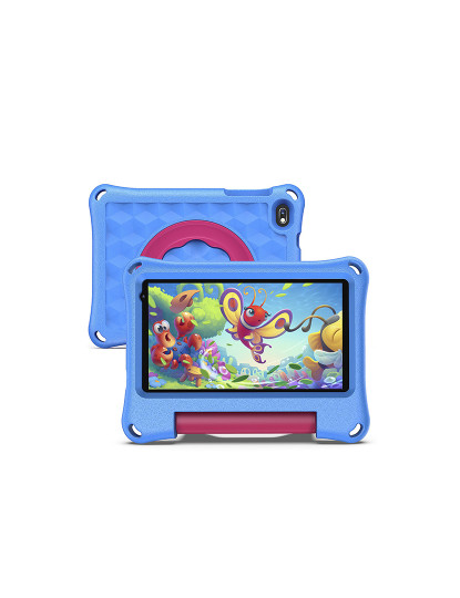 imagem de Tablet infantil K718 3G WiFi. Sistema operacional Android 5.0. Tela 7'' 1024x600px. MTK 6582 1 GB de RAM + 16 GB. Câmara dupla.1