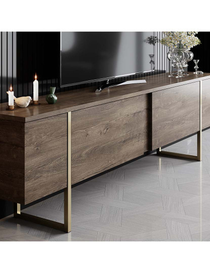 imagem de Móvel Tv Luxe Walnut Dourado3