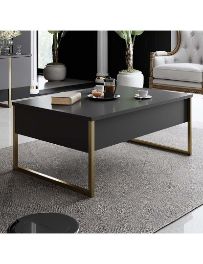 imagem de Mesa Centro Luxe Antracite Dourado1