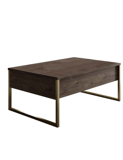 imagem de Mesa Centro Luxe Walnut Dourado2