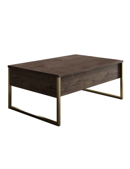 imagem de Mesa Centro Luxe Walnut Dourado5