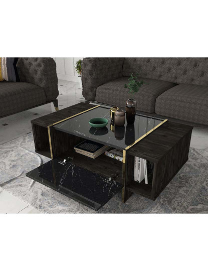 imagem de Mesa de Centro Veyron Preto e Dourado2