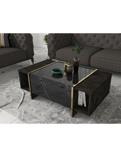 imagem de Mesa de Centro Veyron Preto e Dourado1