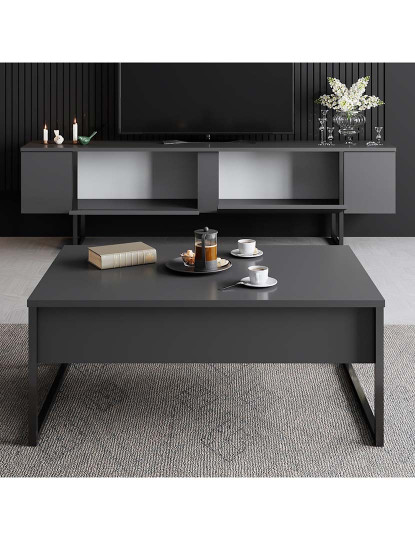 imagem de Combinação Living Room Furniture Luxe Set Antracite Preto2