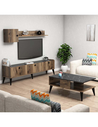 imagem de Conjunto de móveis de sala de estar em mármore de nogueira1