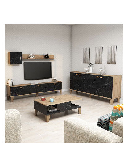 imagem de Conjunto de móveis de sala de estar em mármore de carvalho1