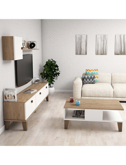 imagem de Conjunto de móveis de sala de estar branco carvalho3