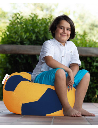 imagem de Pufe Footbal Kids Amarelo Azul Escuro3