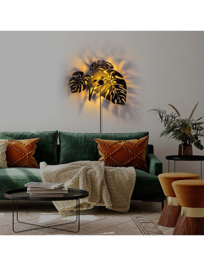 imagem de Candeeiro Parede Leaves Preto2