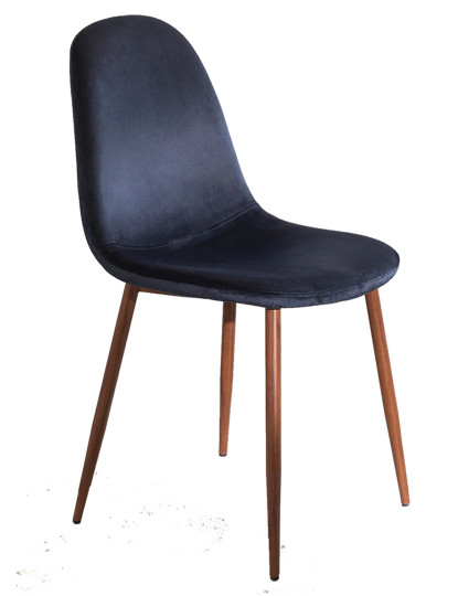 imagem de Cadeira Oslo Veludo Madeira Azul1