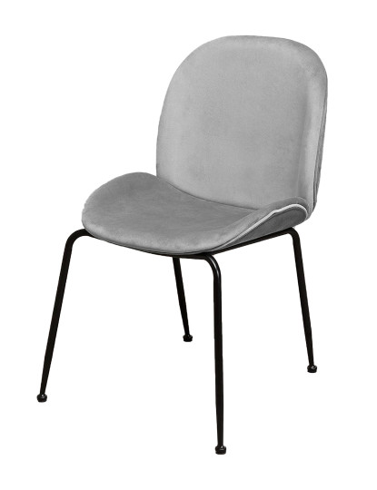 imagem de Cadeira Modern Veludo Metal Cinza Claro1