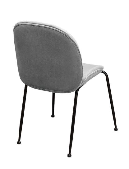 imagem de Cadeira Modern Veludo Metal Cinza Claro3