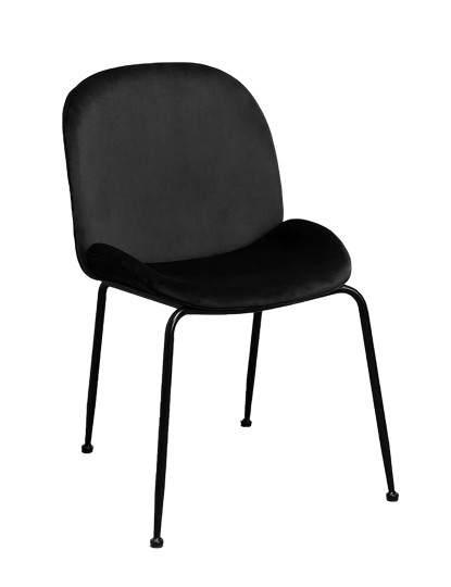 imagem de Cadeira Modern Veludo Metal Preta1