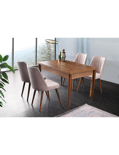 imagem de Mesa Jantar Ahsap Kelebek Walnut1