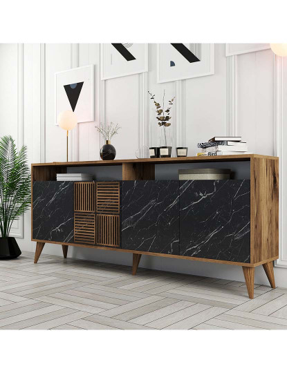 imagem de Aparador Milan Walnut Preto Mármore2