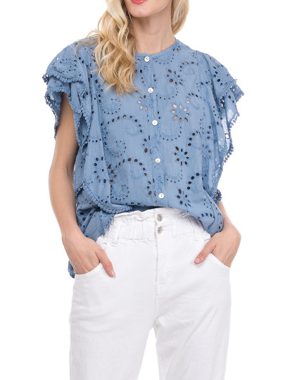 imagem de Blusa com botões Azul3