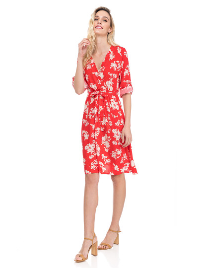 imagem de Vestido midi estampado Vermelho3