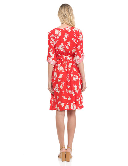 imagem de Vestido midi estampado Vermelho2