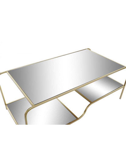 imagem de Mesa De Centro Com Espelho De Metal 120X60X45 Dourado Fosco2