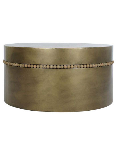 imagem de Mesa Lateral De Metal Dourado 76X76X394