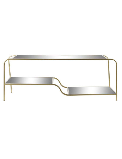 imagem de Mesa De Centro Com Espelho De Metal 120X60X45 Dourado Fosco6