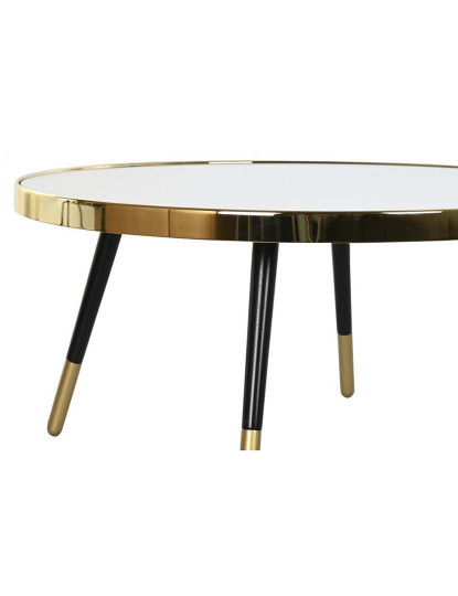 imagem de Mesa De Centro Com Espelho De Aço 82,5X82,5X40 Dourado3