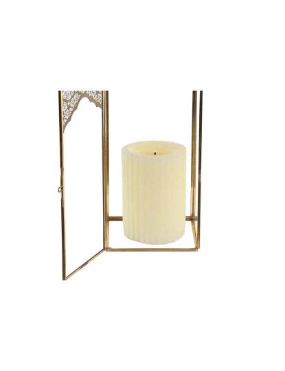 imagem de Luminária De Metal Vidro Luminária 11X11X23 Dourada3