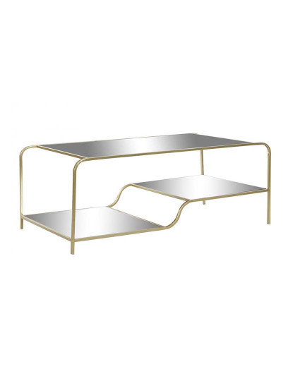 imagem de Mesa De Centro Com Espelho De Metal 120X60X45 Dourado Fosco1