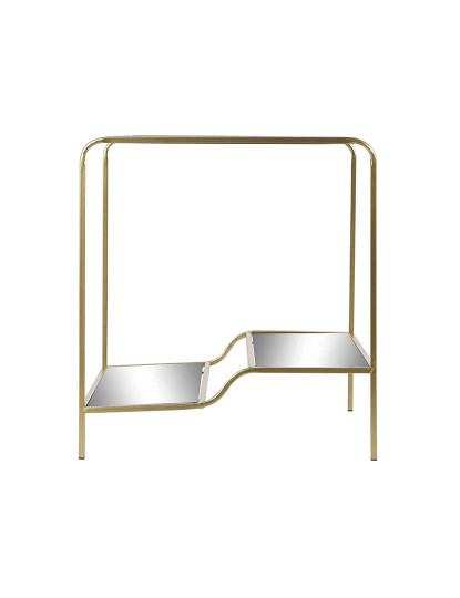 imagem de Mesa Lateral De Metal Com Espelho 50X50X55 Dourado Fosco3
