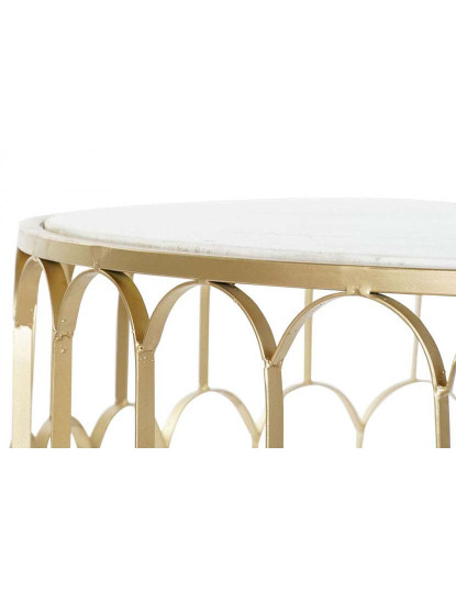imagem de Mesa De Centro De Ferro E Mármore 87X87X51,5 Dourado4