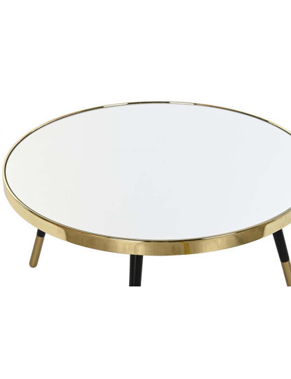 imagem de Mesa De Centro Com Espelho De Aço 82,5X82,5X40 Dourado2