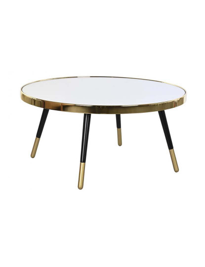 imagem de Mesa De Centro Com Espelho De Aço 82,5X82,5X40 Dourado1
