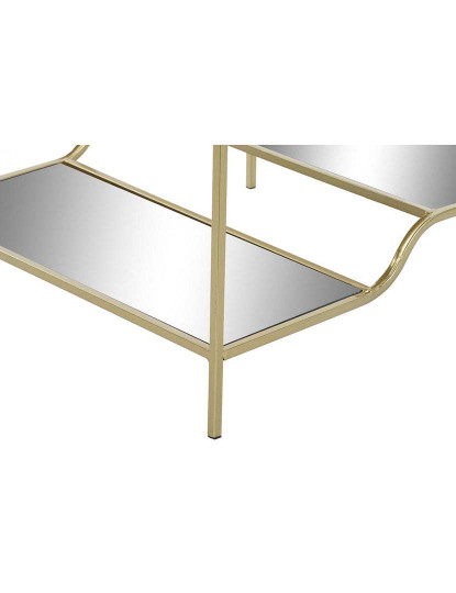 imagem de Mesa Lateral De Metal Com Espelho 50X50X55 Dourado Fosco4