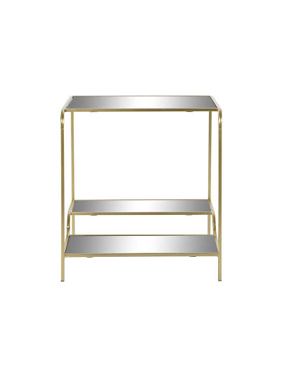 imagem de Mesa Lateral De Metal Com Espelho 50X50X55 Dourado Fosco6