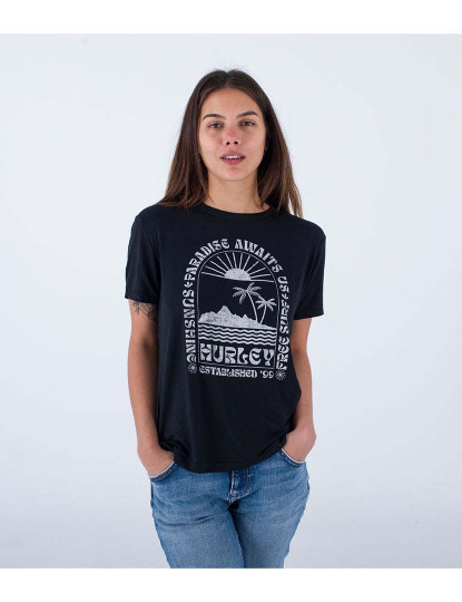 imagem de T-shirt Senhora Paradise Girlfriend Preto1