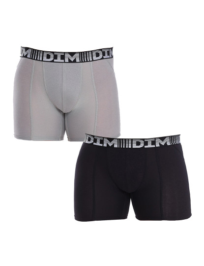 imagem de Pack 2 Boxers Compridos Coton 3D Flex Air Homem Cinza e preto1