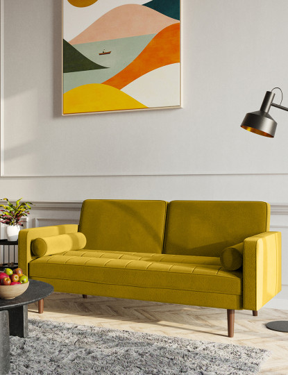 imagem de Sofá Canapé-Cama Giulia Amarelo Mostarda8