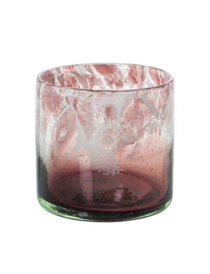 imagem de Porta-Velas Vidro Rosa Transparente 1