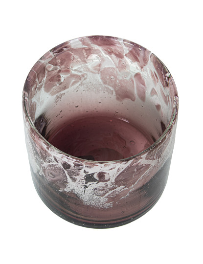imagem de Porta-Velas Vidro Rosa Transparente 2
