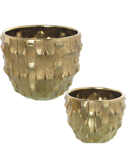 imagem de Conj. 2 Vasos Cerâmica Dourado 1