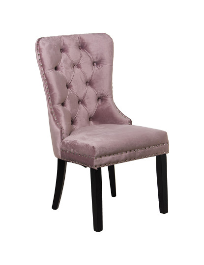 imagem de Conjunto de 2 Cadeiras de Veludo Rosa com Pernas de Madeira1